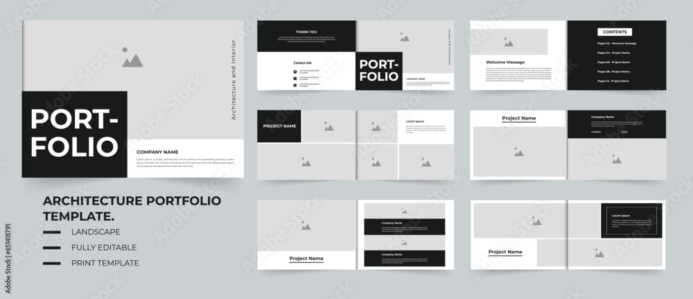 Architecture portfolio brochure or interior portfolio or real estate portfolio