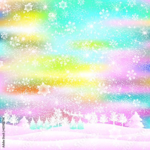 クリスマス　雪　冬　風景　背景