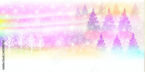 クリスマス　雪　冬　風景　背景