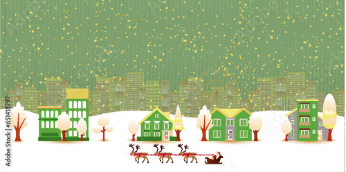 クリスマス　雪　冬　風景　背景