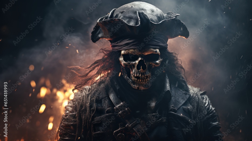 Naklejka premium skeleton pirate