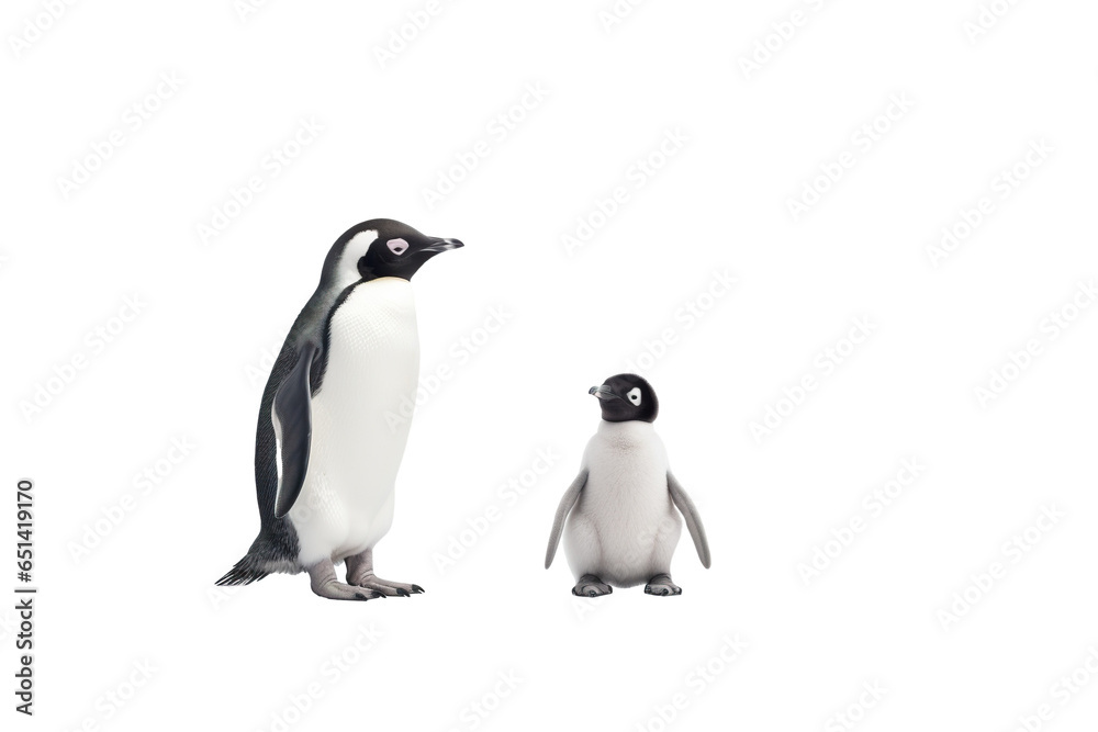 Fototapeta premium Cute Penguins on a white background studio shot PNG
