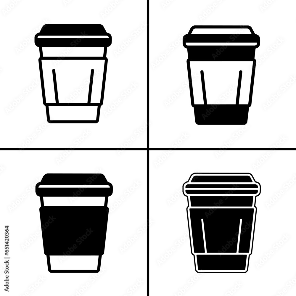 Vector black and white illustration of cup icon for business. Stock vector design.