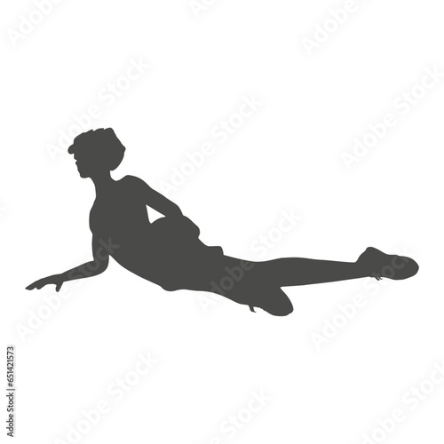 Lying woman. Sport girl illustration. Young woman silhouette