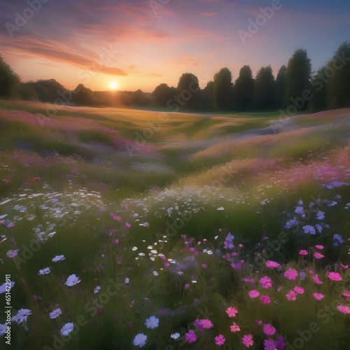 A meadow of flowers that change color in response to the emotions of people nearby, creating a living emotional landscape3 photo