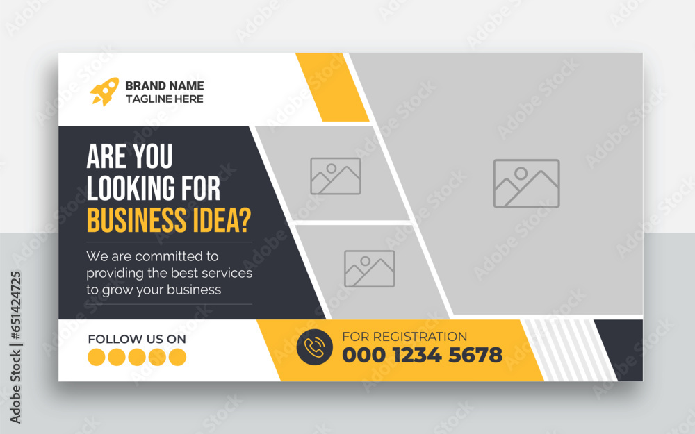 Business youtube thumbnail and web banner template design Business youtube thumbnail and web banner template design