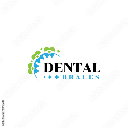 Vector dental care logo beauty tooth braces logo design template