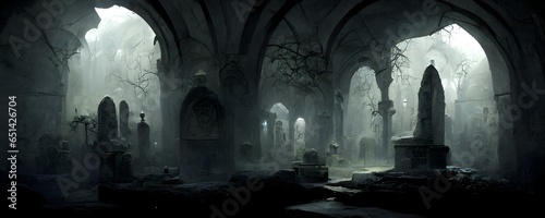environment vampire crypt Spooky atmosphere ethereal lighting  © Sandra