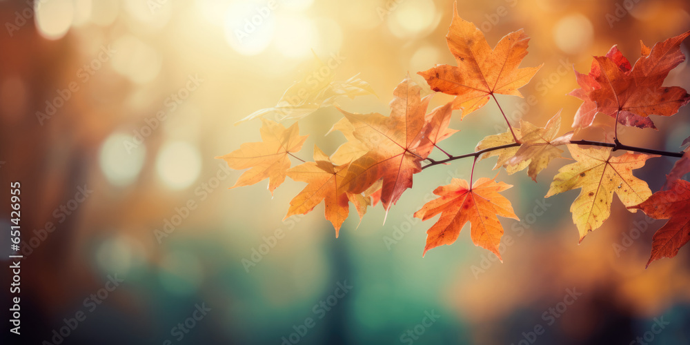 Autumn Leaves in the sun. Autumn Maple Leaves Background