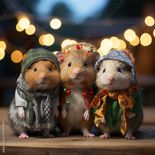 Rodents celebrating Christmas