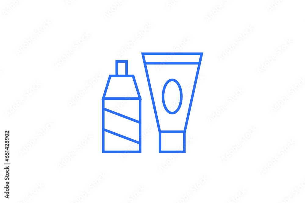Isolated Geometric beauty cream illustration in flat style design. Vector illustration. Duotone blue flat icon. Isolated Geometric beauty cream illustration in flat style design. Vector illustration. Duotone blue flat icon.
