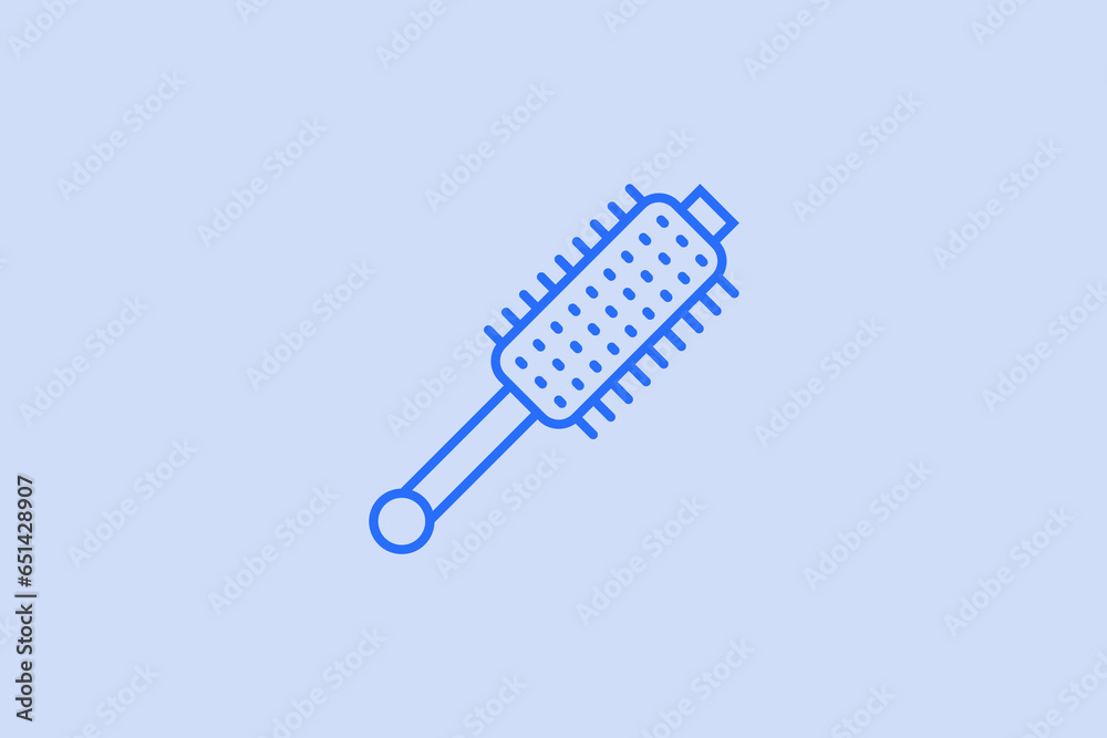 Geometric hair comb illustration in flat style design. Vector illustration. Duotone blue flat icon. Geometric hair comb illustration in flat style design. Vector illustration. Duotone blue flat icon.