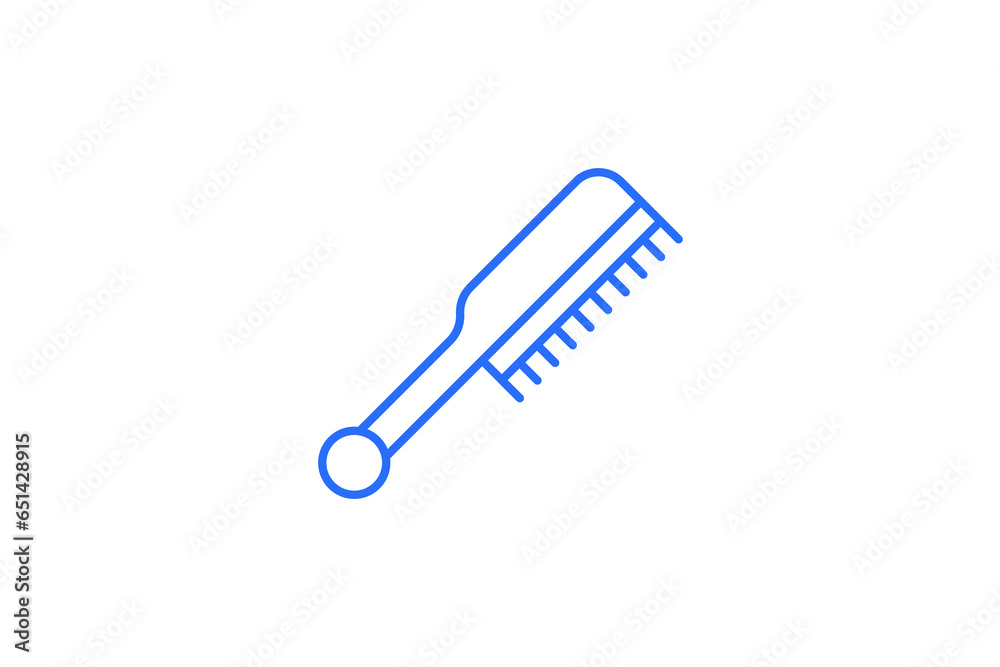 Isolated Geometric hair comb illustration in flat style design. Vector illustration. Duotone blue flat icon. Isolated Geometric hair comb illustration in flat style design. Vector illustration. Duotone blue flat icon.