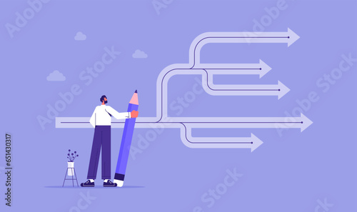 Planning backup or options concept, Various solutions and options as successful preparation for future risks