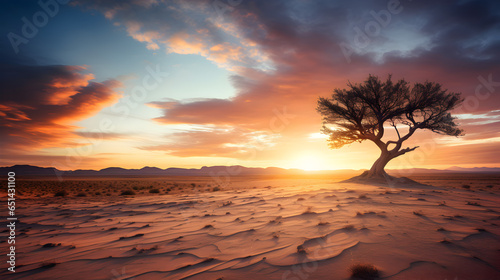 sunset in the desert