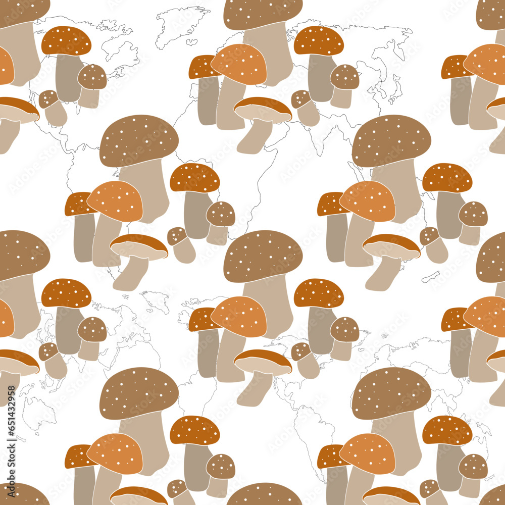 Mushrooms.Pattern.Image на белом и цветном background.Vector.Seamless pattern. Mushrooms.Pattern.Image на белом и цветном background.Vector.Seamless pattern.