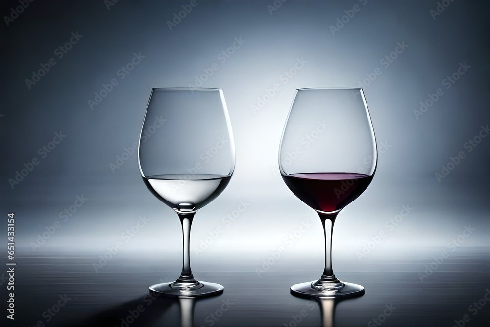 Wine glasses on a neutral background Wine glasses on a neutral background
