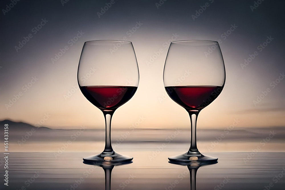 Wine glasses on a neutral background Wine glasses on a neutral background