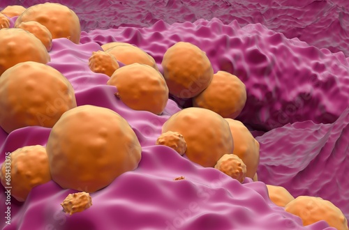 Basal-cell carcinoma (BCC) - closeup view 3d illustration