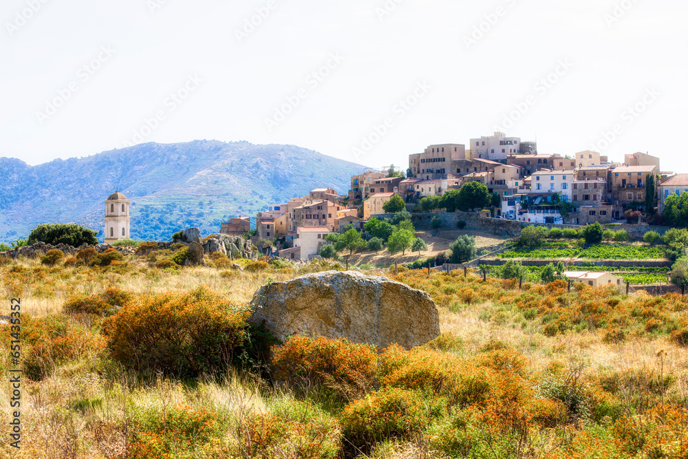 Afternoon at the Beautiful Medieval Village of Sant’Antonio on a Hilltop in the Balagne Region on Corsica