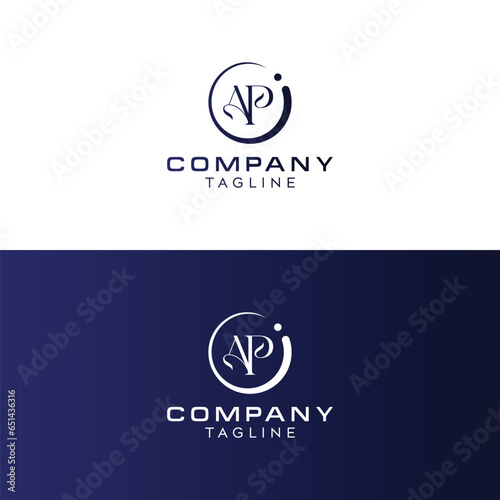 Abstract letter AP logo-AP Logo Design-AP letter logo design-AP letter icon vector