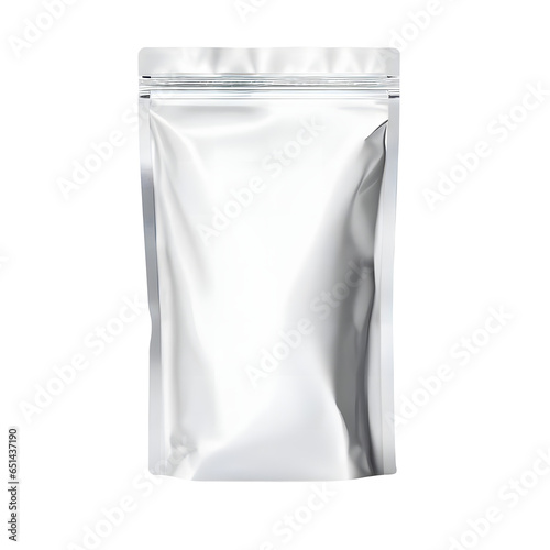 Blank Foil Food Or Drink Bag Packaging with valve and seal Foil plastic pouch bag Packaging mockup