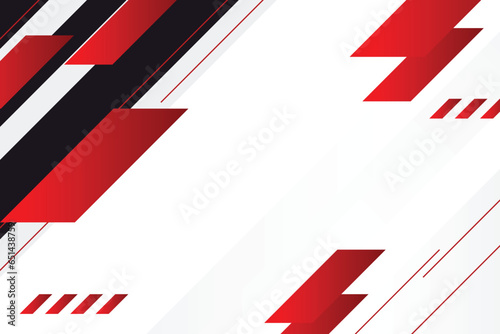 Abstract geometric background with red and black color shapes