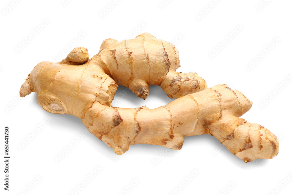 Fresh ginger root on white background Fresh ginger root on white background