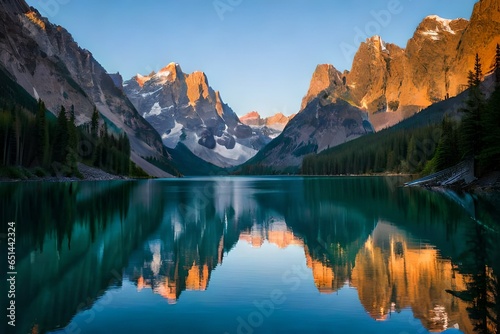 natures beauty reflected in tranquil mountain waters © Muhammad