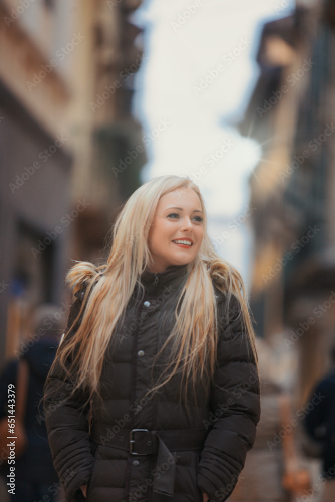 Blonde influencer enjoys European tourism and advertising