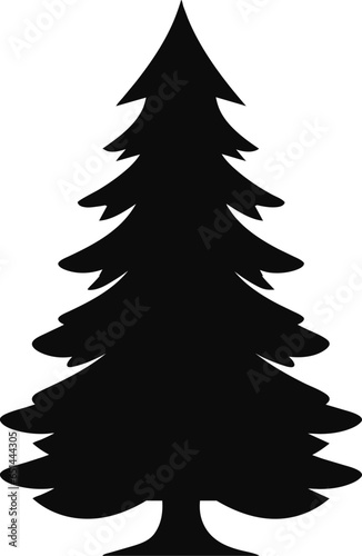 Christmas tree concept, silhouette, black, vector illustration.