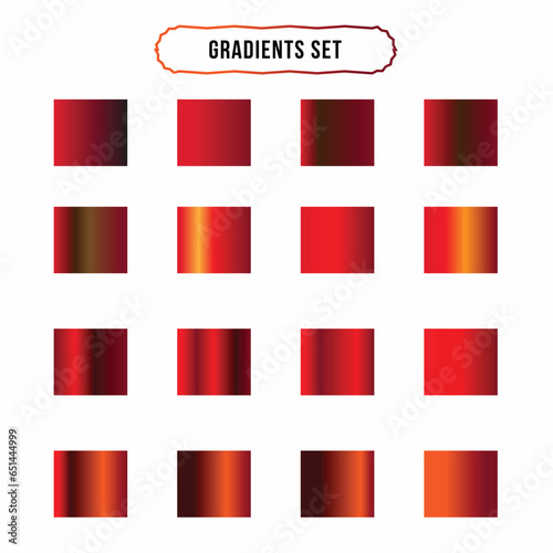 Vector set of maroon gradient color palette

