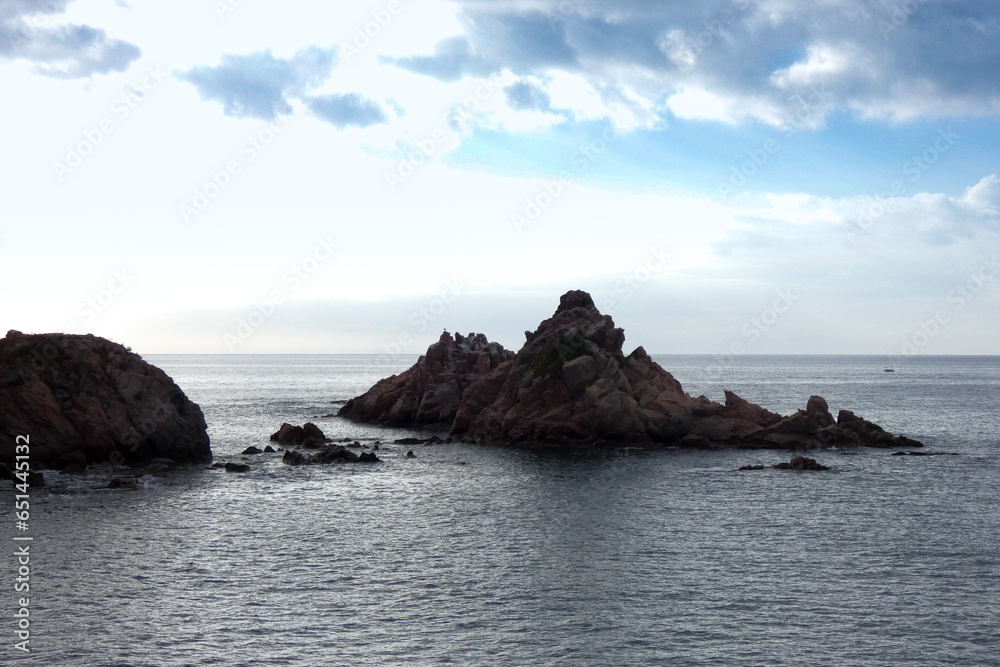 Rocks and sea on the Mediterranean coast, Costa brava catalana