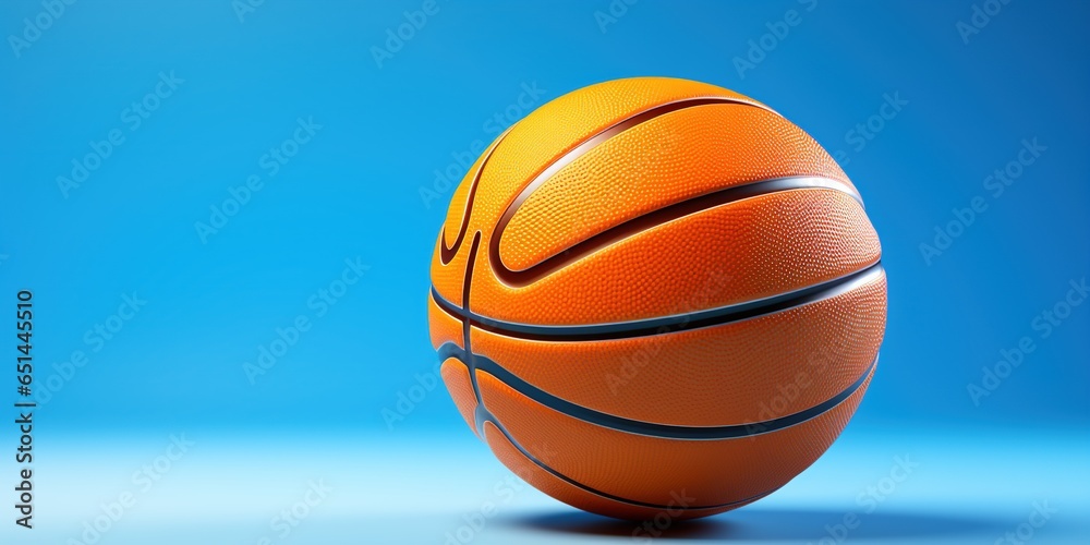 Basketball on blue background