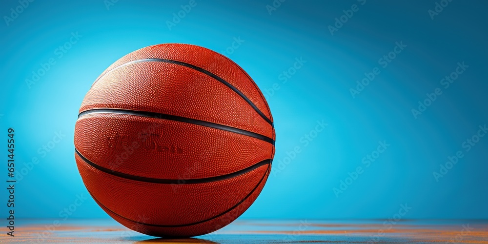 Basketball on blue background