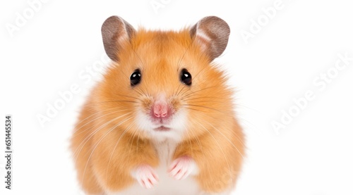 cute hamster on white  background