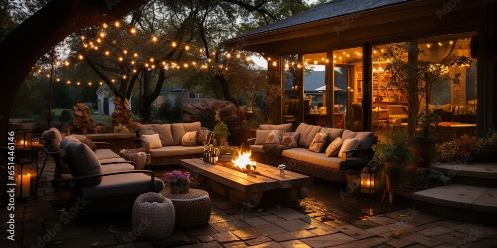 Diy fire pit surrounded by cozy outdoor seating