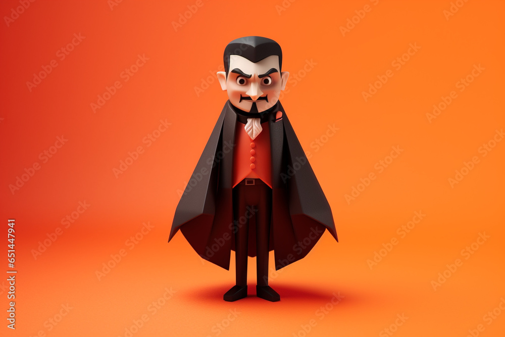 Halloween Vampire on an Orange Background