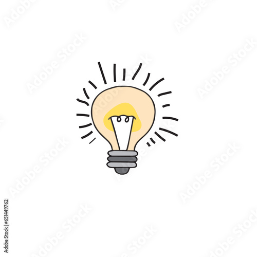 Vector light bulb icons with concept of idea.