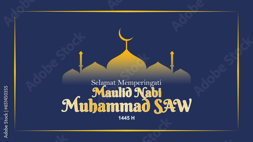 Prophet muhammad birthday banner design, selamat memperingati maulid Nabi Muhammad SAW, poster design, social media post