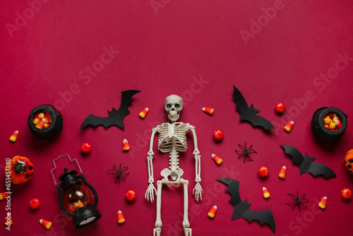 Halloween skeleton with can...