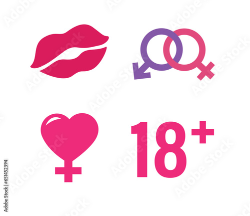 Love Sex Symbol Collection Set illustration Vector