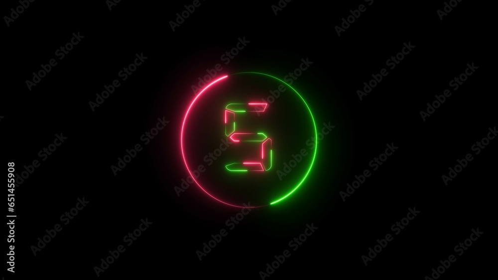 abstract glowing neon counting number illustration 4k abstract glowing neon counting number illustration 4k