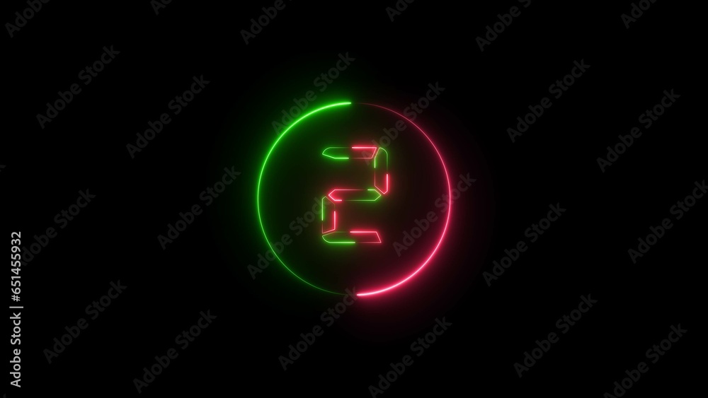 abstract glowing neon counting number illustration 4k abstract glowing neon counting number illustration 4k