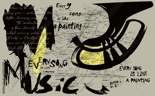 music typography art graffiti slogan print with spray,image of a music in the style graffiti, image of a musical instrument, street art graffiti vector for graphic t shirt