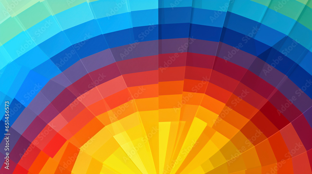 A vibrant image displays intricate geometric patterns in a dazzling array of rainbow hues, creating a mesmerizing visual symphony. A vibrant image displays intricate geometric patterns in a dazzling array of rainbow hues, creating a mesmerizing visual symphony.