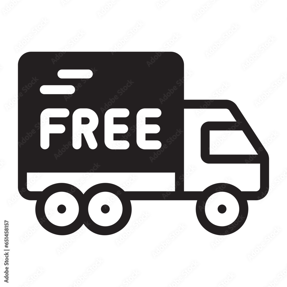 free delivery glyph icon