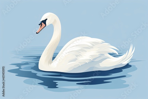 Fototapeta Naklejka Na Ścianę i Meble -  A cartoon graphic of a swan or duck