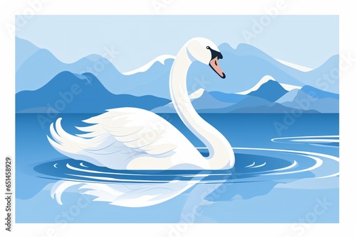 A cartoon graphic of a swan or duck photo