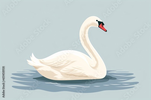 A cartoon graphic of a swan or duck photo